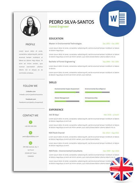 Modèle Cv Word 2016