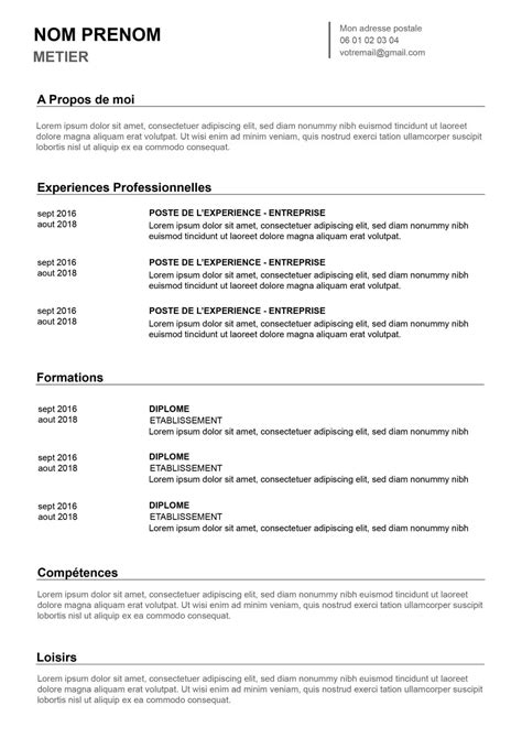 Modèle De Cv