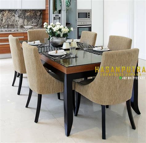 Beli kursi makan model minimalis KMK 072 kayu mahoni