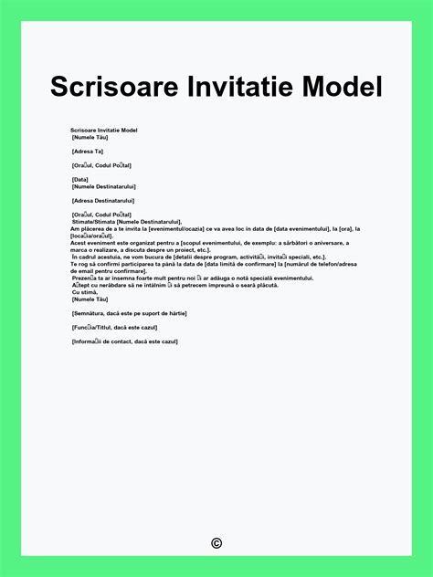 Model scrisoare invitatie