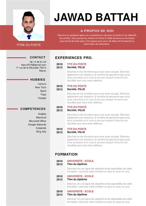 Modele Cv Gratuit 2018
