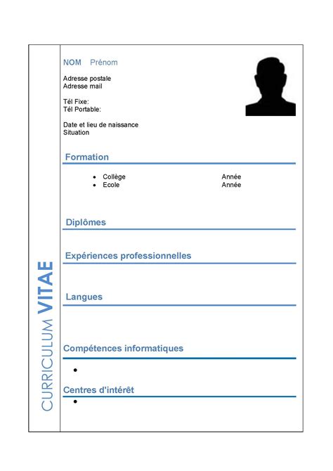 Modele De Cv Vierge