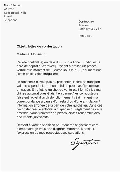 lettre de contestation gratuite Modele de lettre type