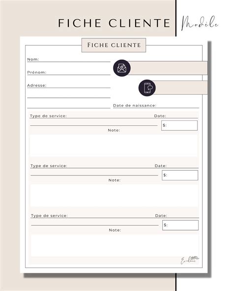 Modele Fiche Contact Client Gratuit
