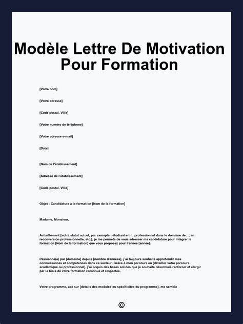 A voir modele lettre de motivation pour une formation