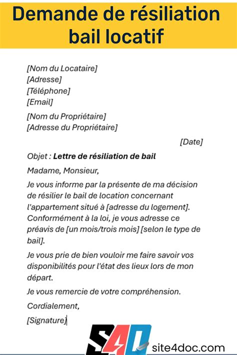 TOP42+ Modèle De Résiliation De Bail Locatif Pics Anna handwerken