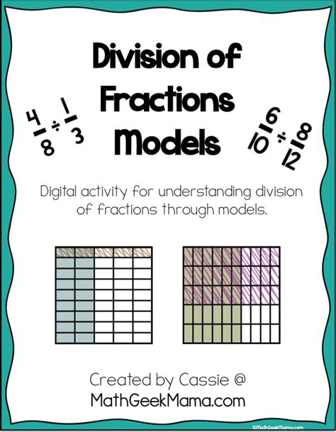 Modeling Fraction Division Worksheet