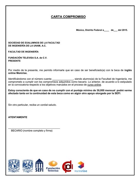 Carta de Compromiso de Manutención PDF