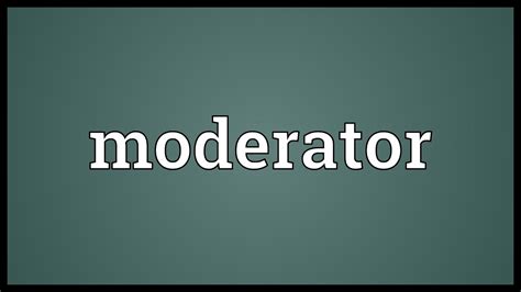 Moderator Meaning Tagalog