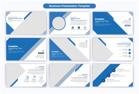 Cool & Modern Blue Business Presentation Template Original and High