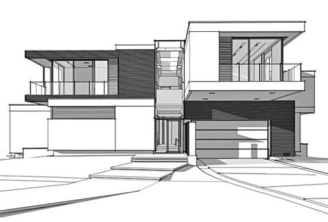 Modern Architecture House Design Drawing