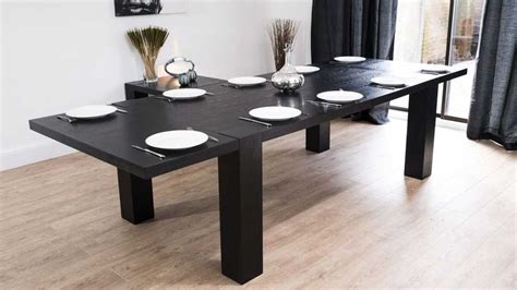 Modern Black Extendable Dining Room Table