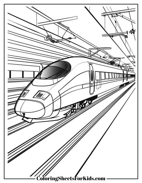Modern Bullet Train Colouring In Picture Designs