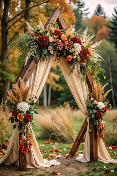 Modern Fall Wedding Arch Ideas