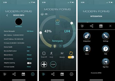 Modern Forms App Instructions
