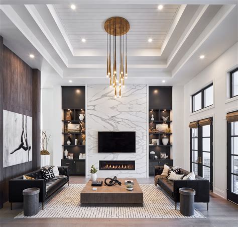 Modern High Ceiling Living Room Design Ideas