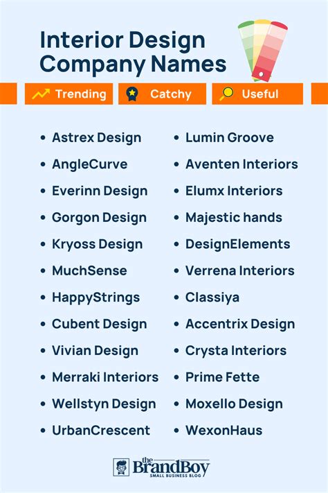 Modern Interior Design Company Names
