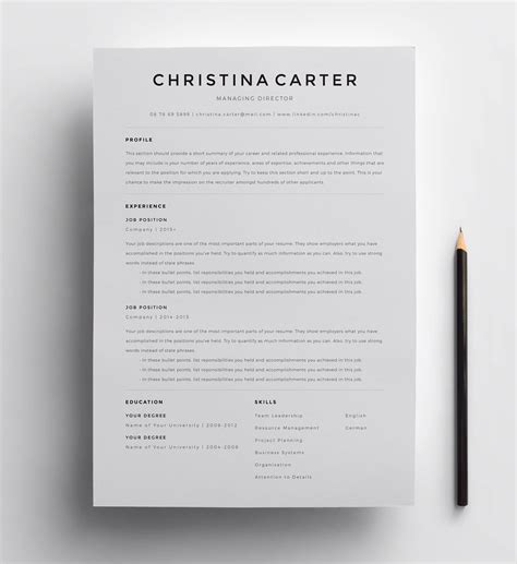 Modern Minimalist Resume Template