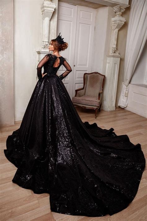 Modern Noir Princess Dress - Cinderella Black Wedding Dress