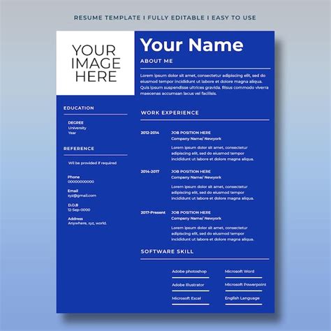 Modern Resume Template Blue