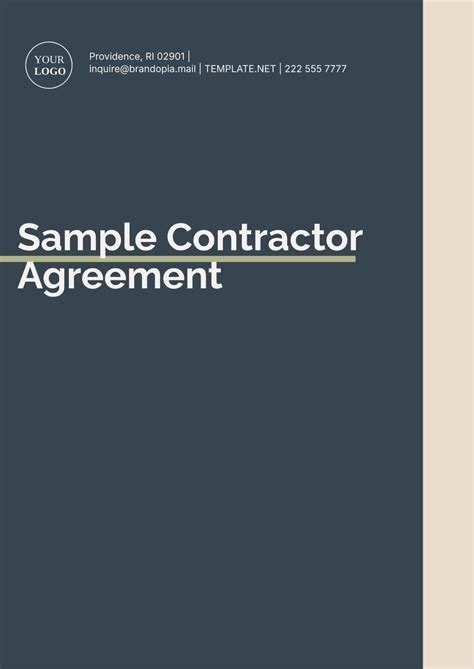 √ Free Printable Contractor Agreement Template Templateral