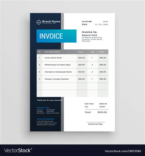 modern blue invoice template design Download Free Vector Art, Stock
