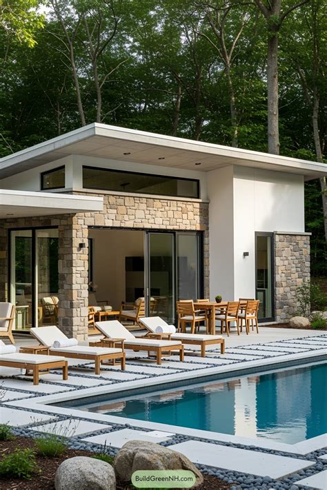 Modern pool house tabs