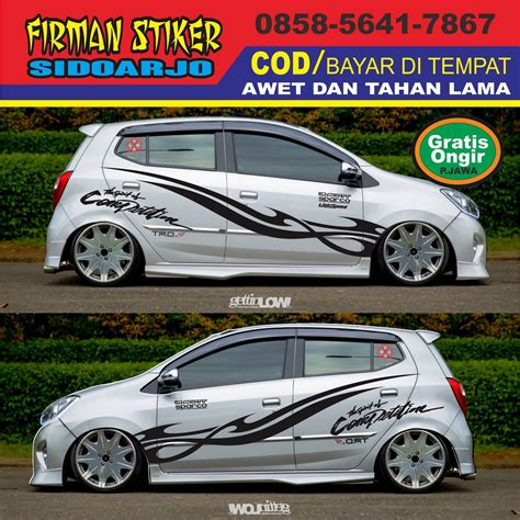 Modif Stiker Mobil Ayla Putih