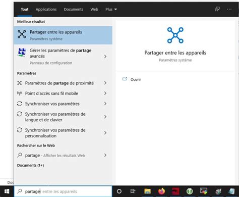 Modifier les paramètres de partage