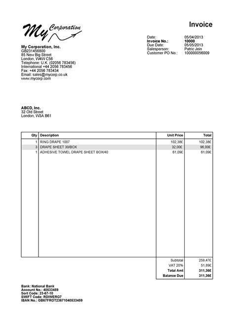 Modify European Invoice – Help Center