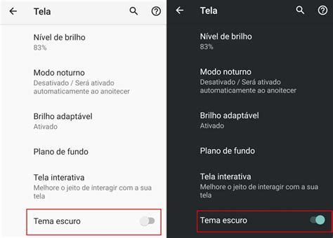 Modo escuro no Android