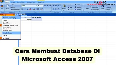 Tutorial membuat database dengan Microsoft Access