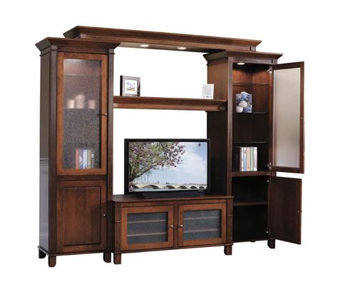 Entertainment center LIKE with LED light, tinted glass and chrome