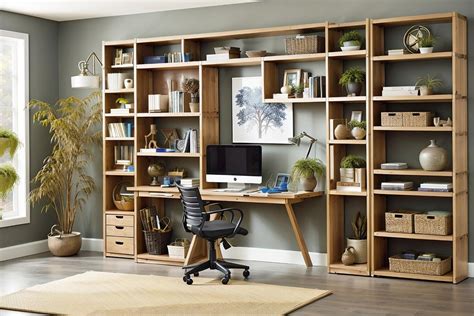 as4 modular shelving system in white oak and cold-rolled steel, wall