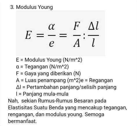Modulus Young Rumus: Formula, Kelebihan, Kekurangan dan Kesimpulan