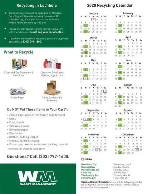 Mokena Recycling Calendar
