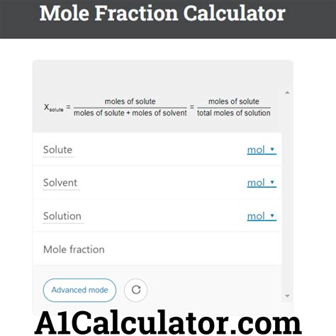Mole Fraction Calculator