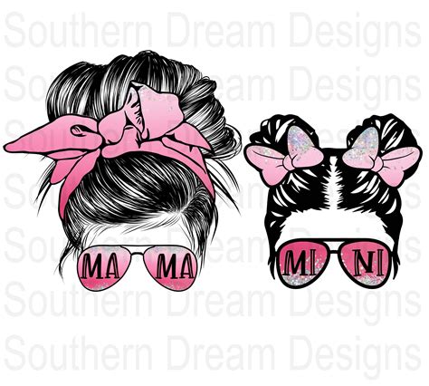 Download Mom Bun Daughter Bun Bundle Cut Files