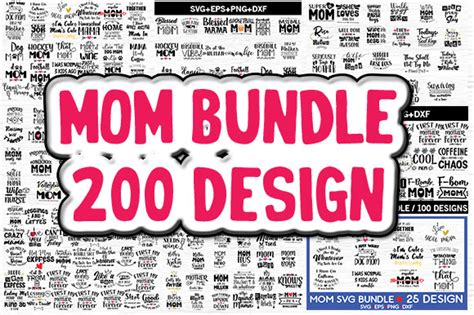 Download Mom Bundle 200 SVG Design Images