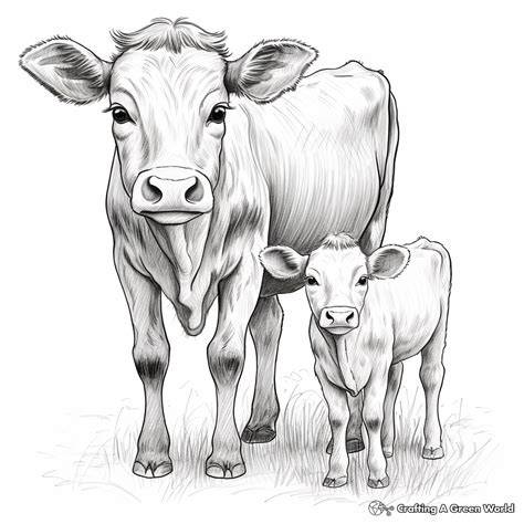Mom Cow Coloring Pages