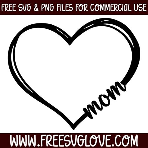 Express your Love for Mom with Heartfelt Free Mom Heart Svg Design!