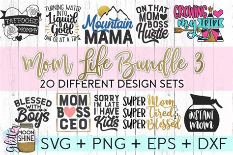 Download Mom Life Bundle DXF Files