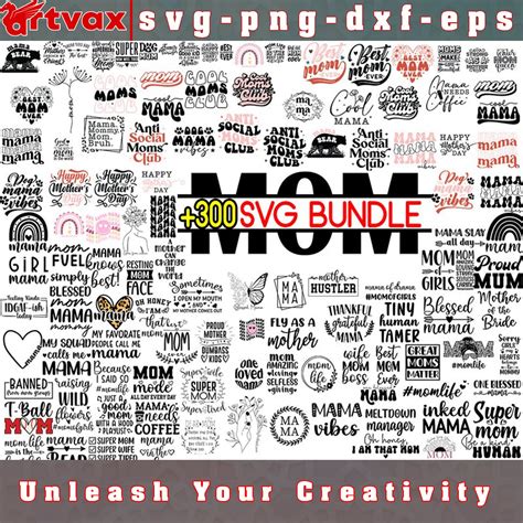 Download Mom Life Mothers Day Svg Bundle Png... Files DXF Files