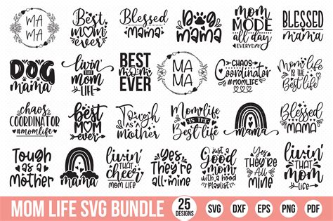 Download Mom Life SVG Bundle - 25 Designs Cut Files
