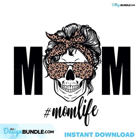 Download Mom Life Skull Cheetah Cut Files
