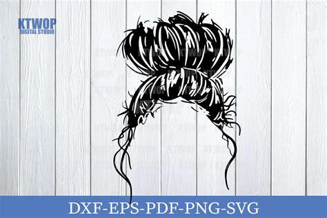 Download Mom Messy Bun Hair HandDraw Files DXF Files