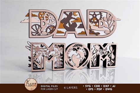 Download Mom Mum Dad Mothers Fathers Day Svg... Files DXF Files