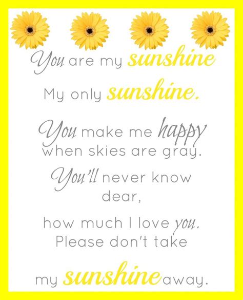 Mom You Are My Sunshine Printable