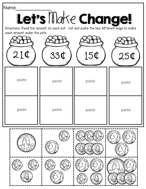 Money Worksheets For First Graders