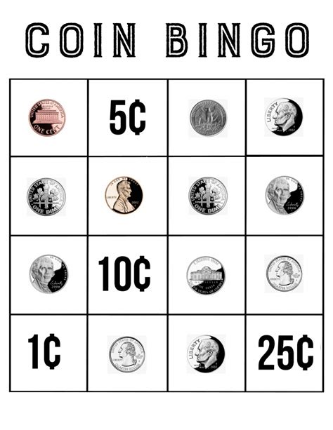 Money Bingo Printable